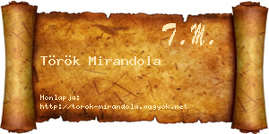 Török Mirandola névjegykártya