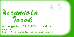 mirandola torok business card